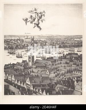 Druck eines unbekannten Künstlers, 20. Jahrhundert, aus Hollar's `View of London, 1647' (Blatt VI), 1907. Wiedergabe. Stockfoto